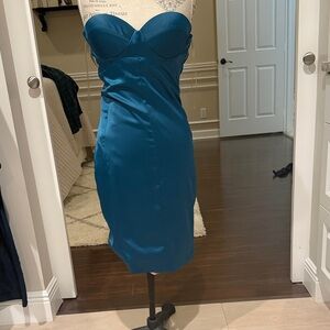 House of CB Teal Strapless Dress